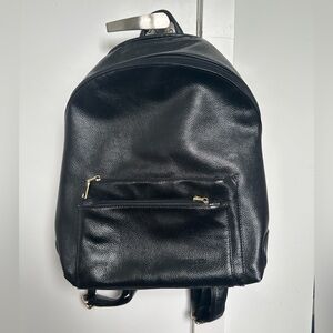 Leather laptop backpack